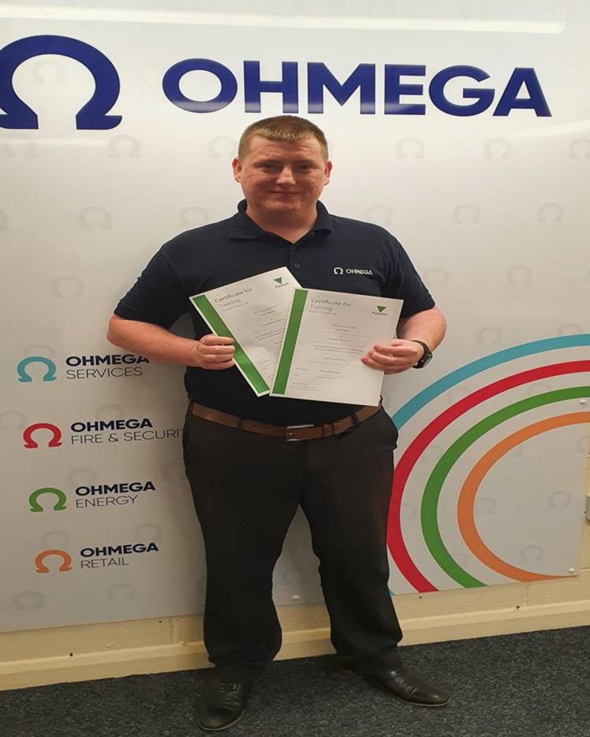 Ohmega&#039;s Fire &amp; Security team for completing trainings